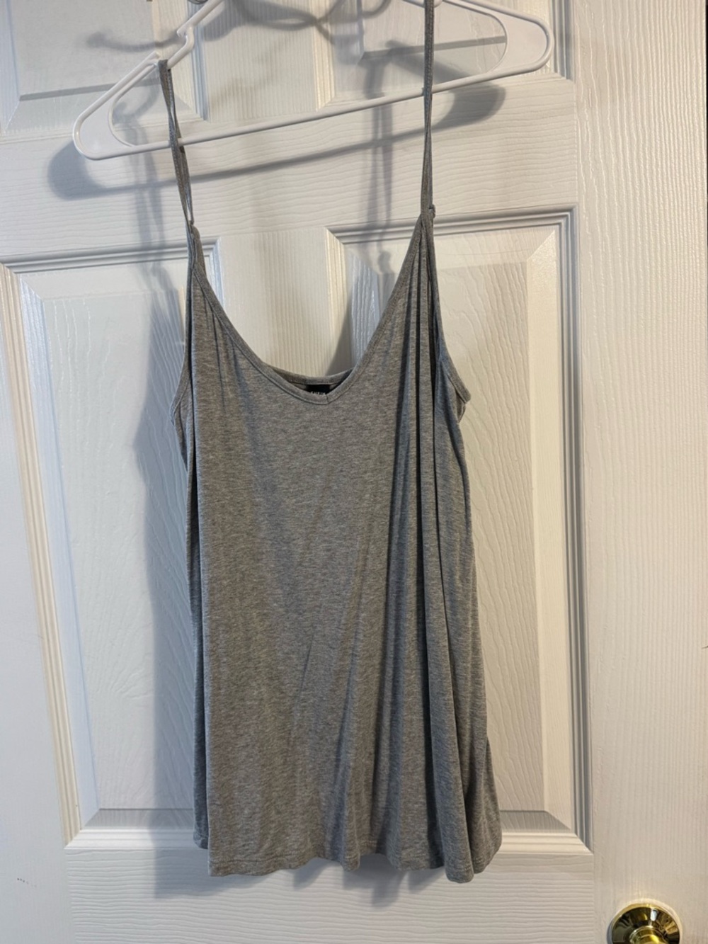 Gray Sleeveless Spaghetti Strap Tank Top